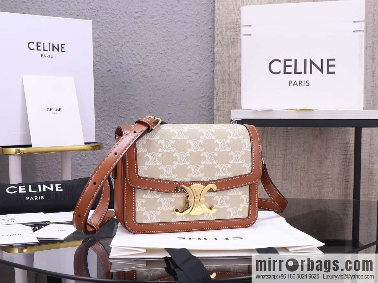 [Premium quality, all steel hardware] TEEN TRIOMPHE calfskin handbag, number: 188423BF4.07PO