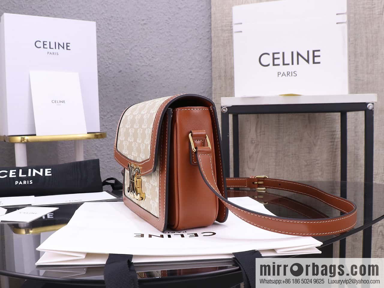 [Premium quality, all steel hardware] TEEN TRIOMPHE calfskin handbag, number: 188423BF4.07PO