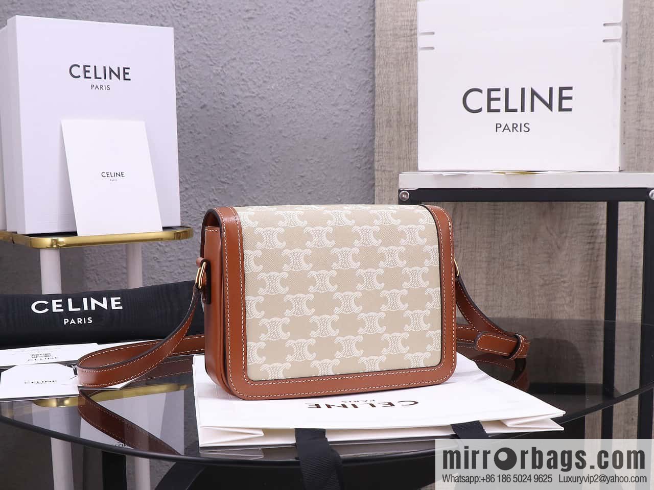 [Premium quality, all steel hardware] TEEN TRIOMPHE calfskin handbag, number: 188423BF4.07PO