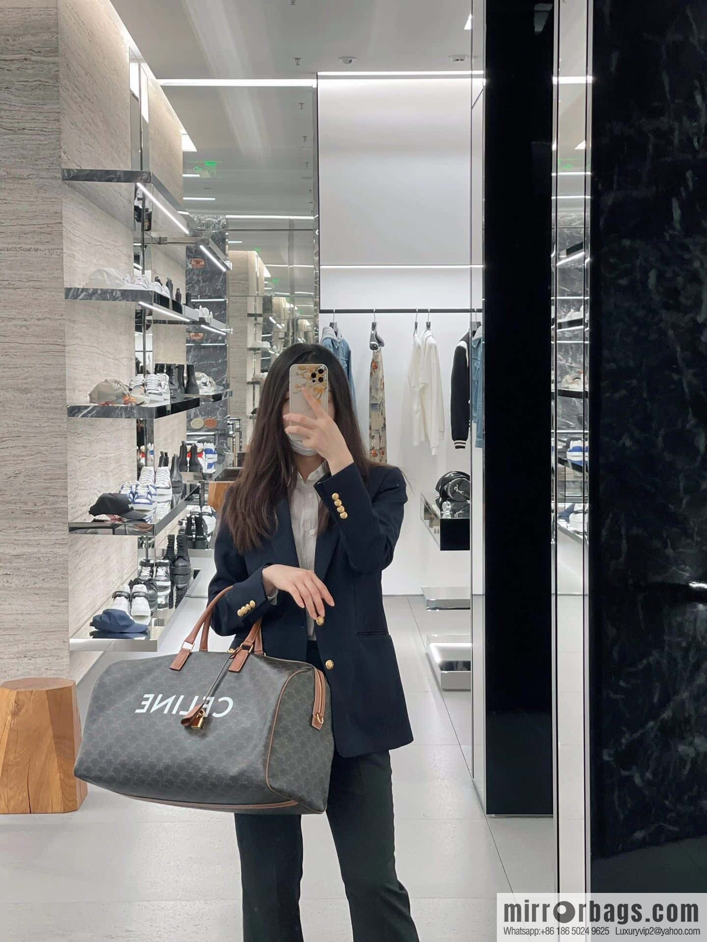 [Premium quality, all-steel hardware] CELINE2022 | The first Voyage printed Travel Bags series, model number: 191472 DOG material/brown