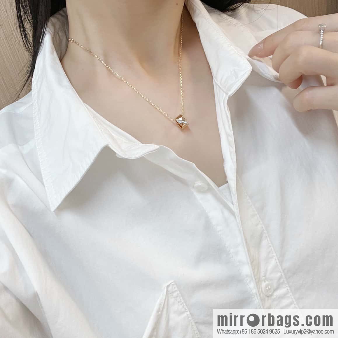 ❗️New ❗️ ☀️ Chaumet Paris Liens Evidence Ring Cylinder Necklace ☀️