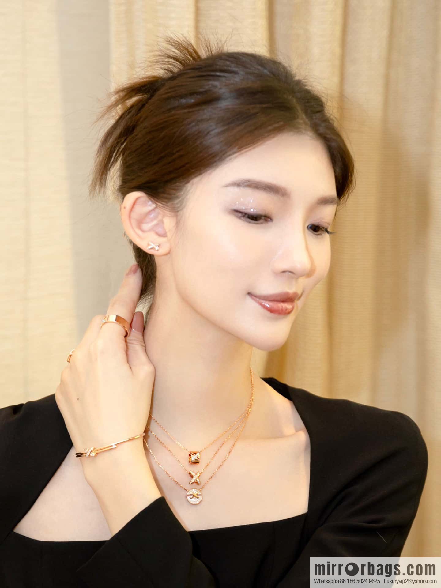 ❗️New ❗️ ☀️ Chaumet Paris Liens Evidence Ring Cylinder Necklace ☀️