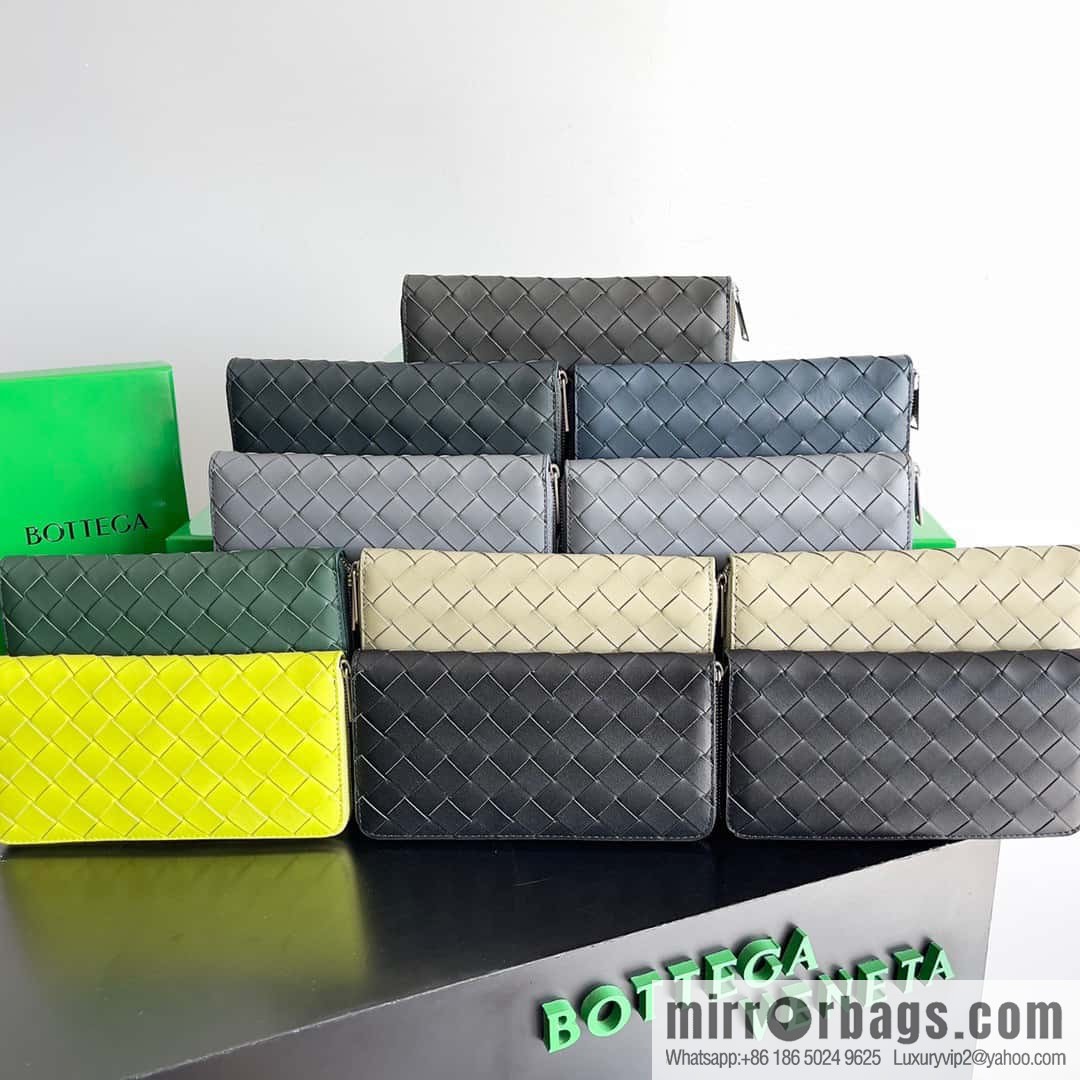 #Bv men's woven wallet model number: 593217 travertine green parrot green