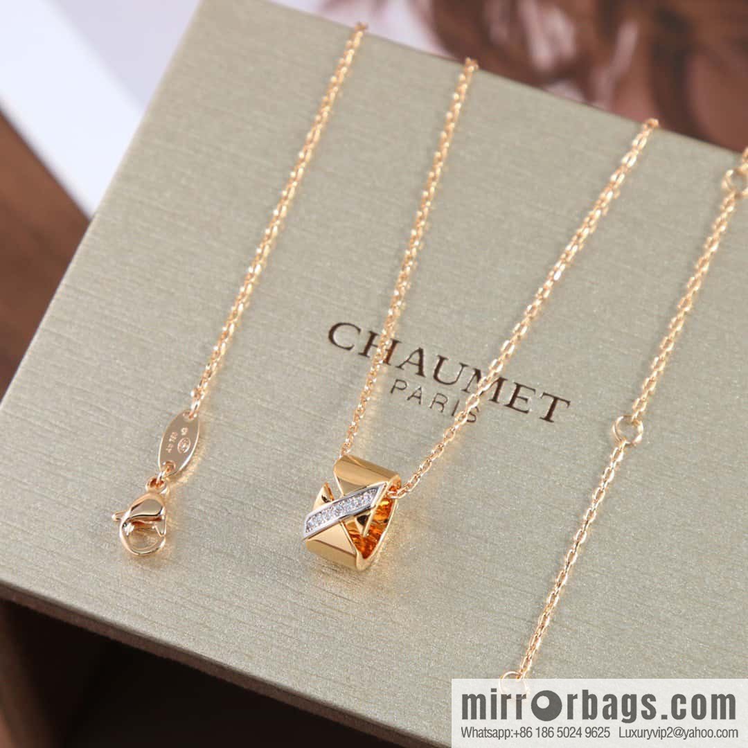 ❗️New ❗️ ☀️ Chaumet Paris Liens Evidence Ring Cylinder Necklace ☀️