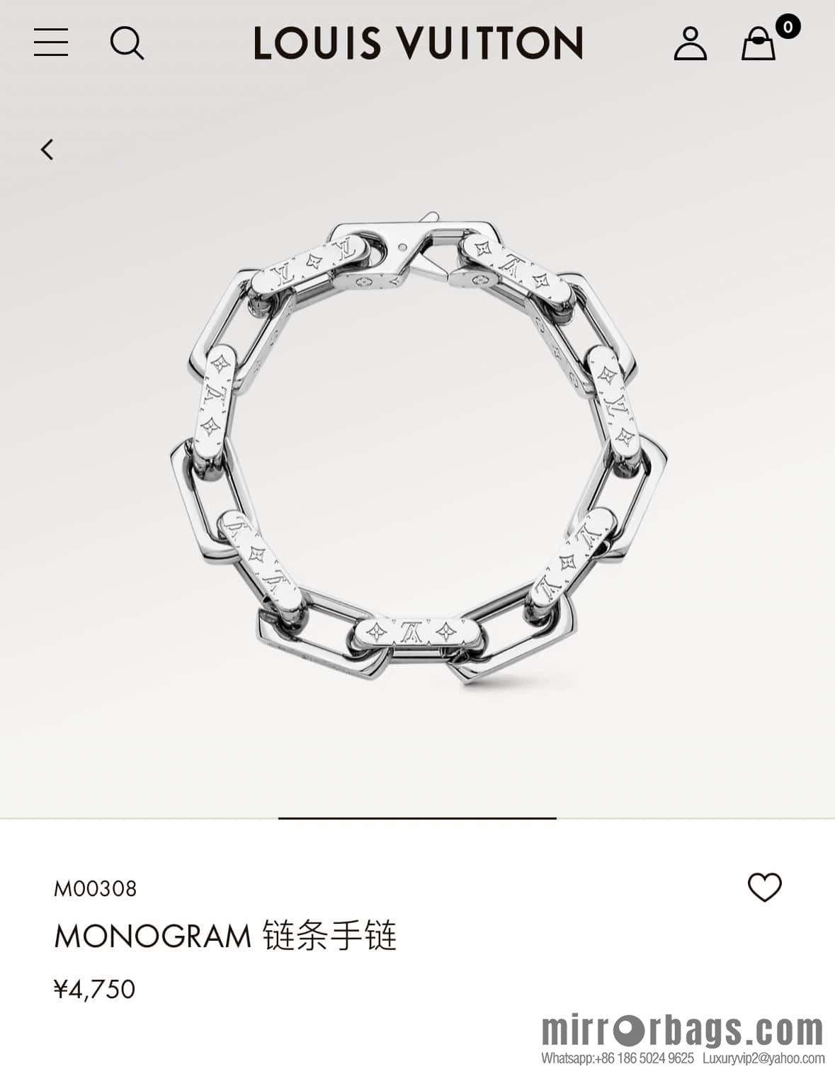 ❗️New ❗️ M00308 ☀❤️☀ Louis Vuitton Louis Vuitton LV Bamboo Cuban Bracelet ☀