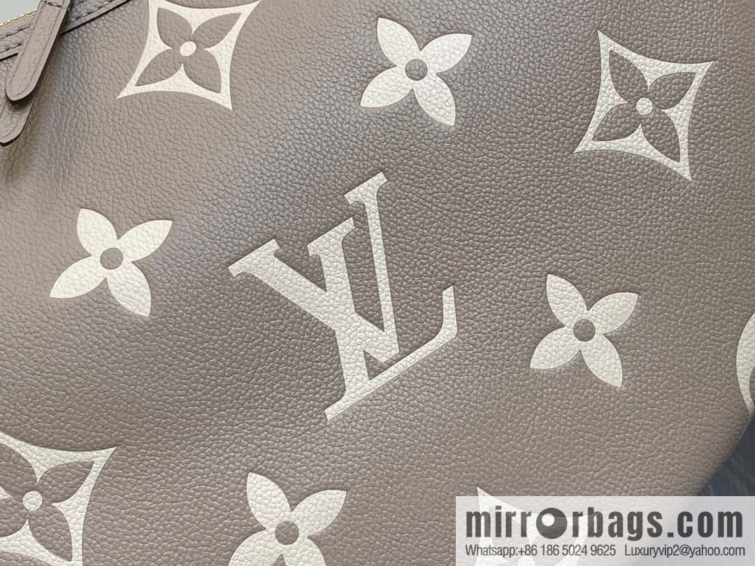 [Original order boutique] M46725 M46738 gray silk print full leather moon bag series, this Loop Hobo handbag.