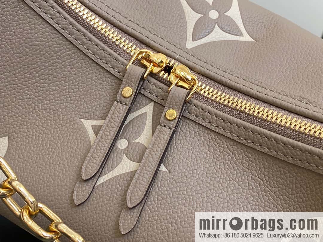 [Original order boutique] M46725 M46738 gray silk print full leather moon bag series, this Loop Hobo handbag.
