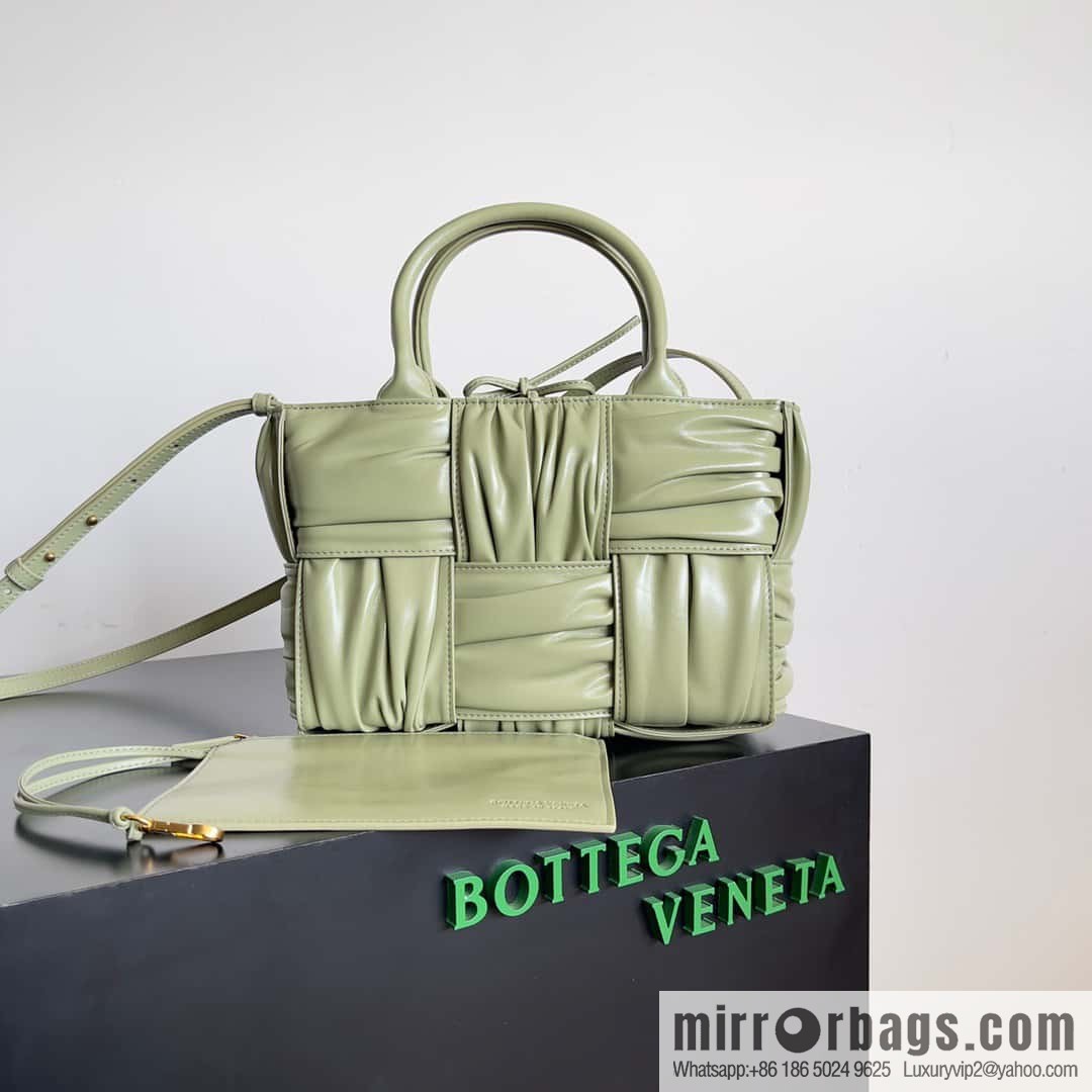 BV 2023 new 20cm Mini Arco pleated tote bag model number 729042 travertine green