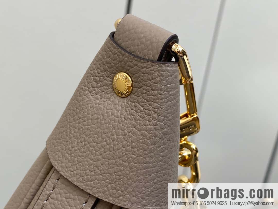 [Original order boutique] M46725 M46738 gray silk print full leather moon bag series, this Loop Hobo handbag.