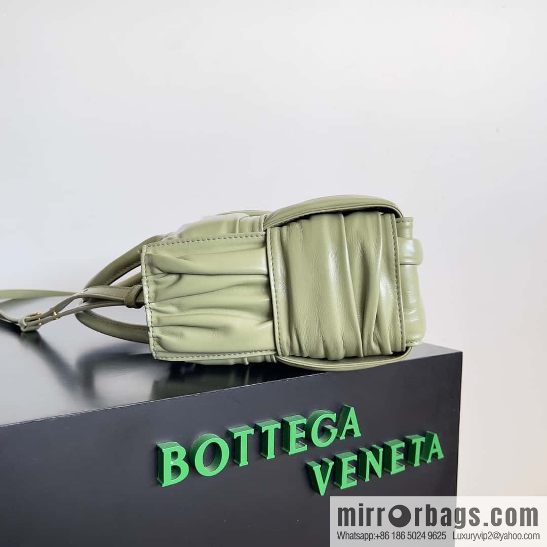 BV 2023 new 20cm Mini Arco pleated tote bag model number 729042 travertine green