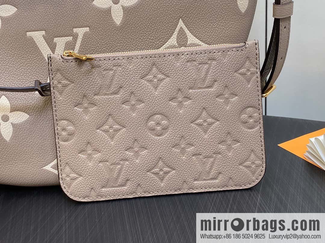 [Original order boutique] M46725 M46738 gray silk print full leather moon bag series, this Loop Hobo handbag.