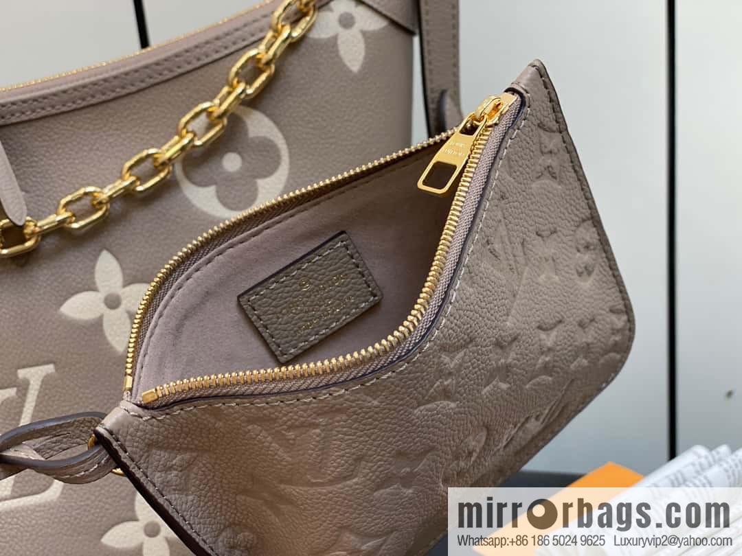 [Original order boutique] M46725 M46738 gray silk print full leather moon bag series, this Loop Hobo handbag.