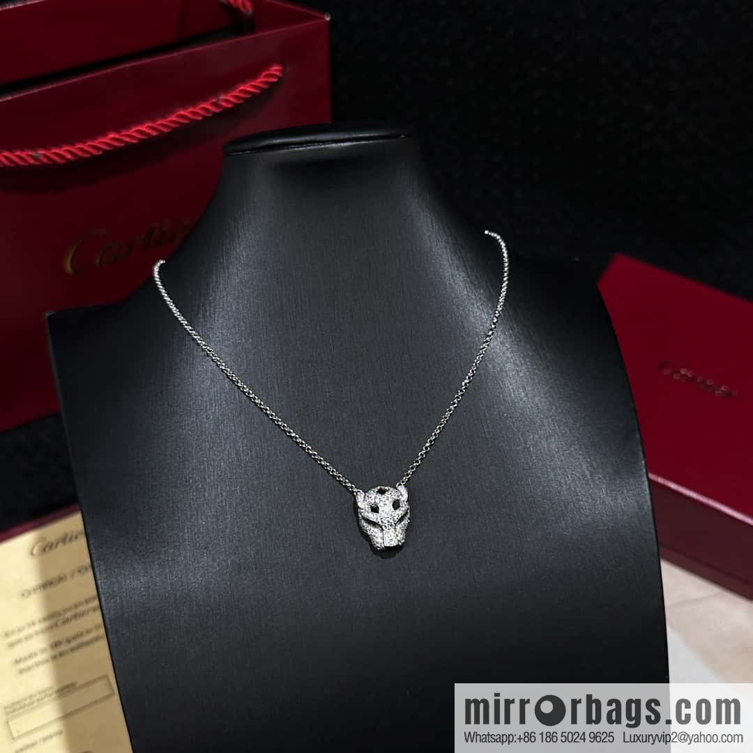 ❗️CNC version ❗️ ☀️ Cartier classic full diamond leopard necklace ☀️