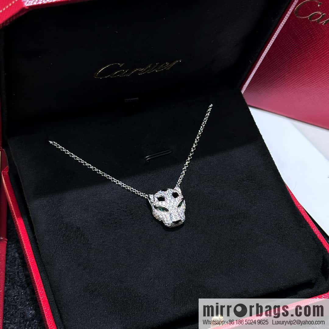 ❗️CNC version ❗️ ☀️ Cartier classic full diamond leopard necklace ☀️