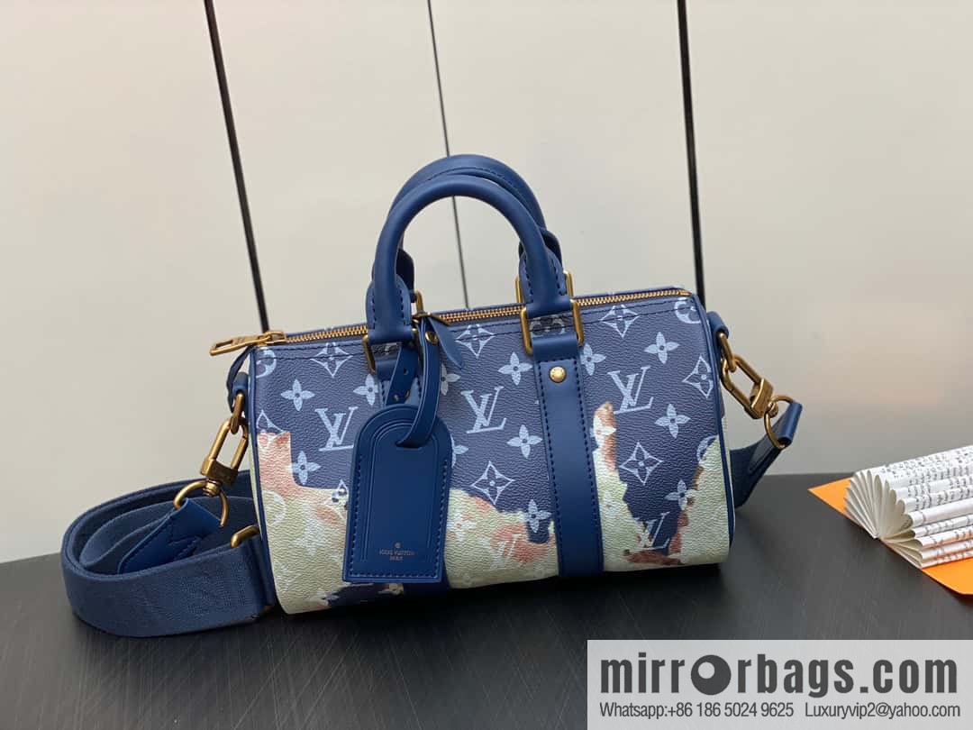 [Boutique‑grade] M46804 blue flame, men's bag, pillow bag series KEEPALL BANDOULIZRE 25 handbag