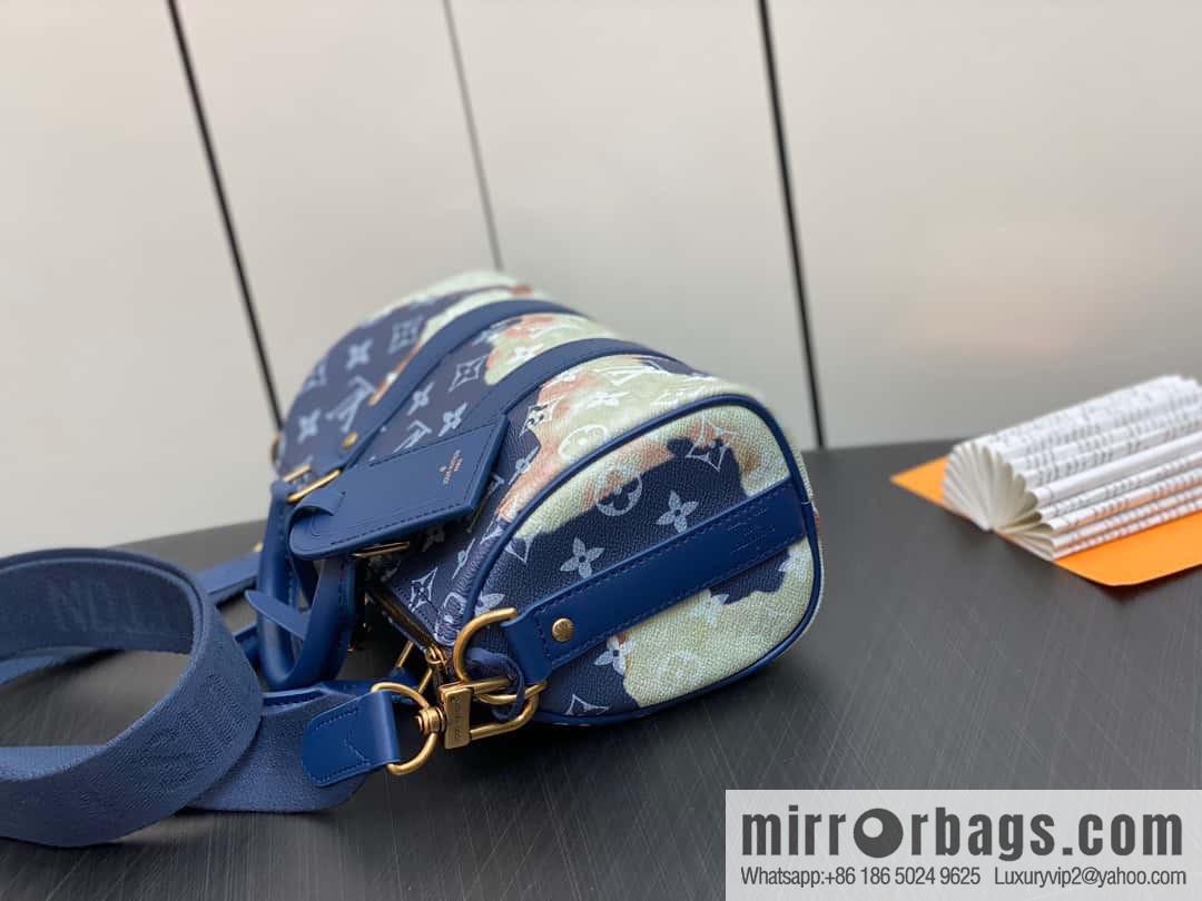 [Boutique‑grade] M46804 blue flame, men's bag, pillow bag series KEEPALL BANDOULIZRE 25 handbag