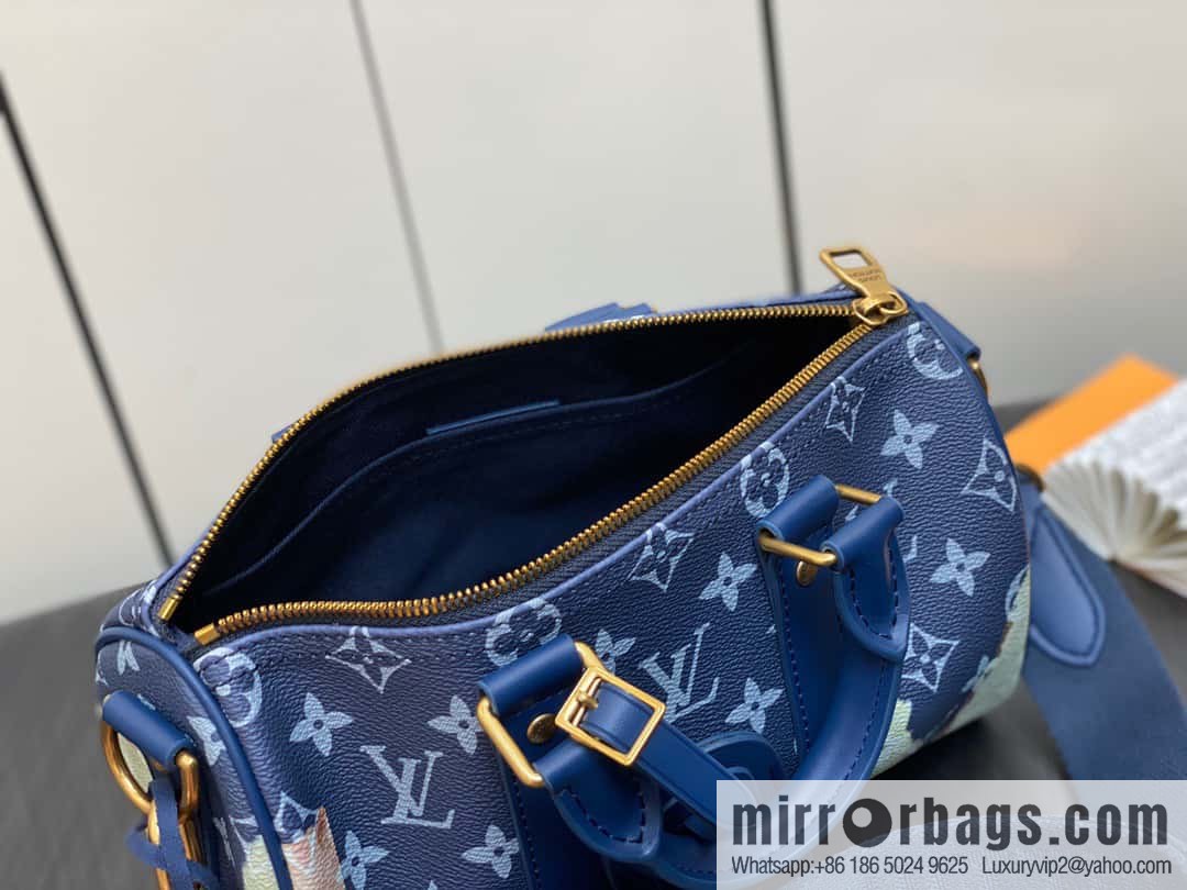 [Boutique‑grade] M46804 blue flame, men's bag, pillow bag series KEEPALL BANDOULIZRE 25 handbag
