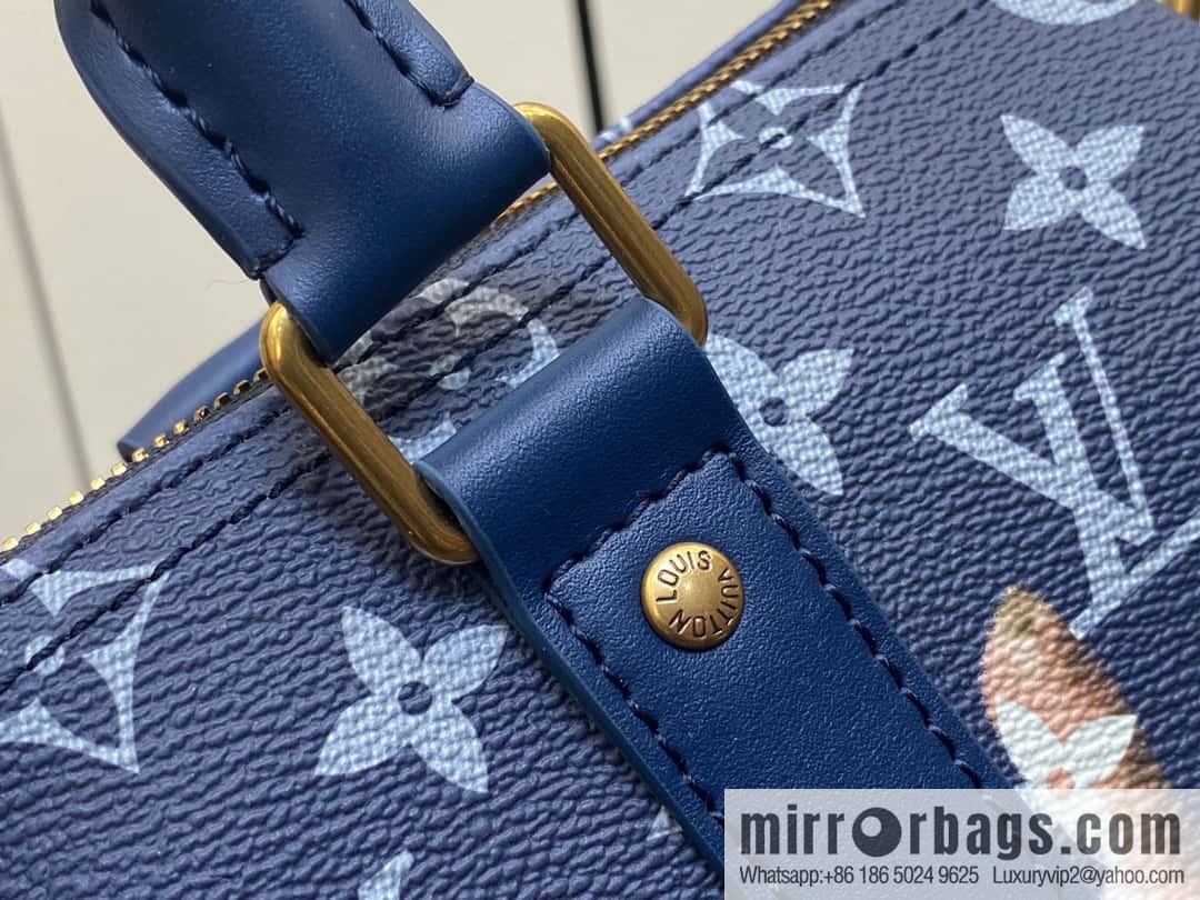 [Boutique‑grade] M46804 blue flame, men's bag, pillow bag series KEEPALL BANDOULIZRE 25 handbag