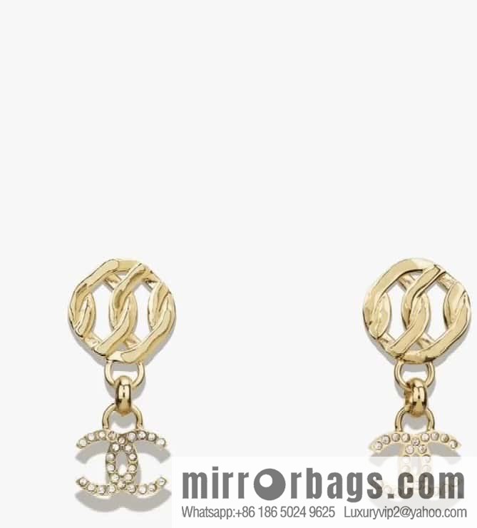 ❗️New ❗️☀️ New ☑️ Chanel c2 double c gold stud earrings ☀️
