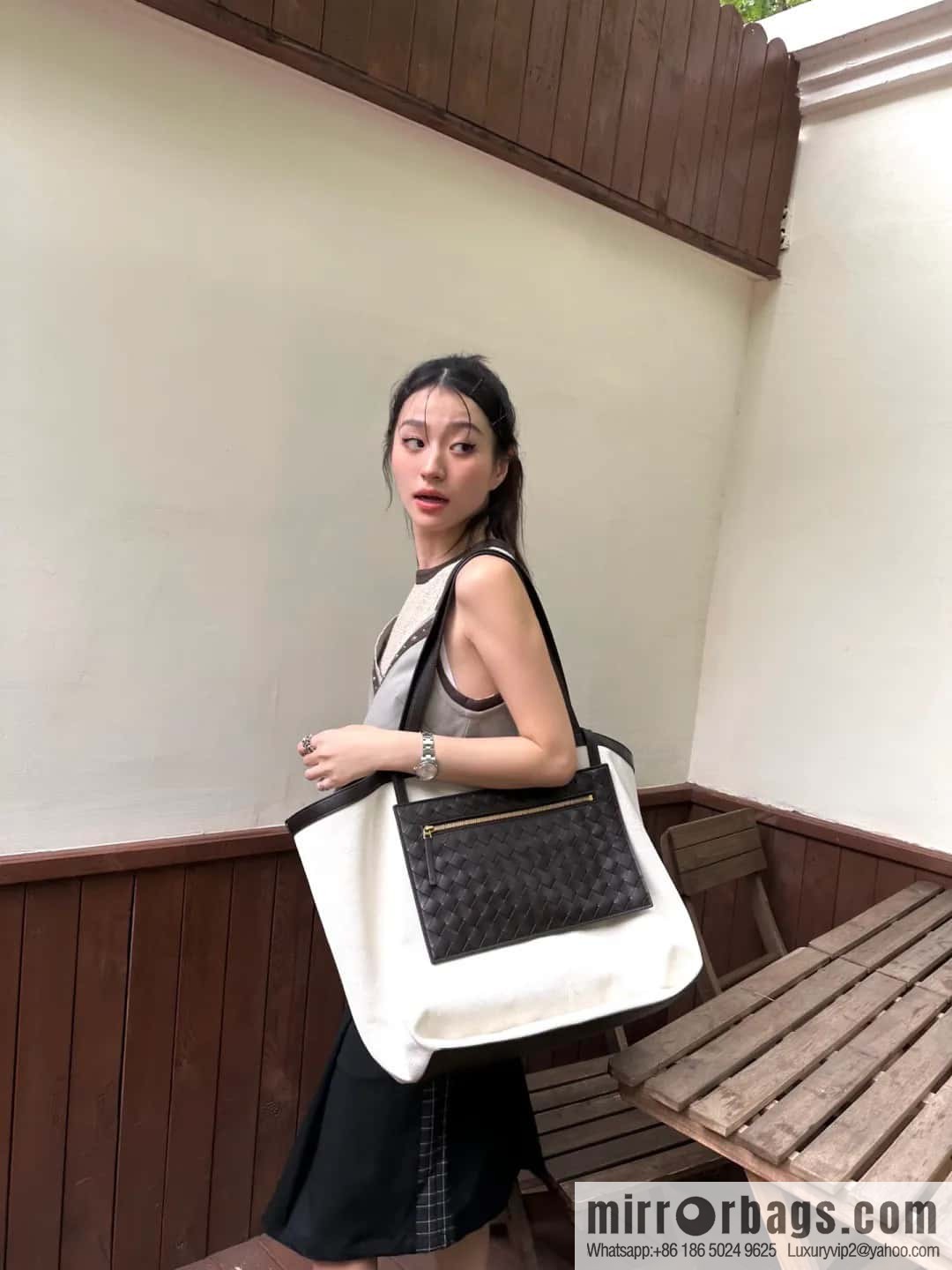 BV new structural Flip Flap tote handbag, model number: 754915 large.