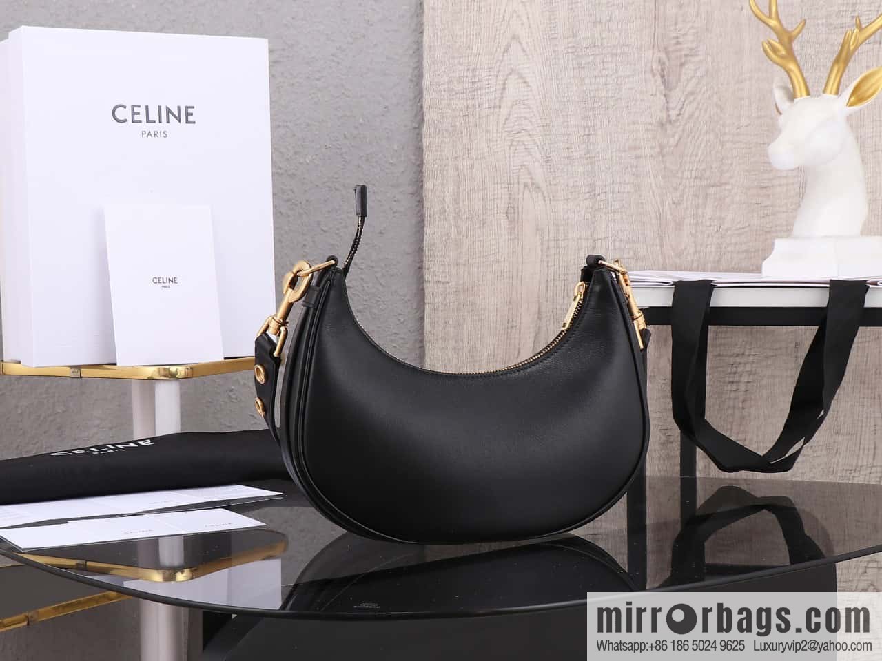 [Premium quality, all-steel hardware 】𝗖𝗘𝗟𝗜𝗡𝗘 | 𝐀𝐕𝐀 full leather armpit bag Model: 196923
