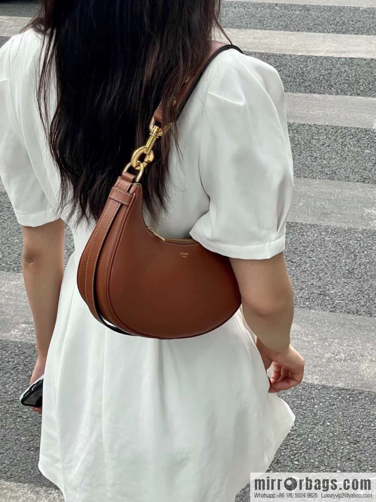 [Premium quality, all-steel hardware 】𝗖𝗘𝗟𝗜𝗡𝗘 | 𝐀𝐕𝐀 full leather armpit bag Model: 196923
