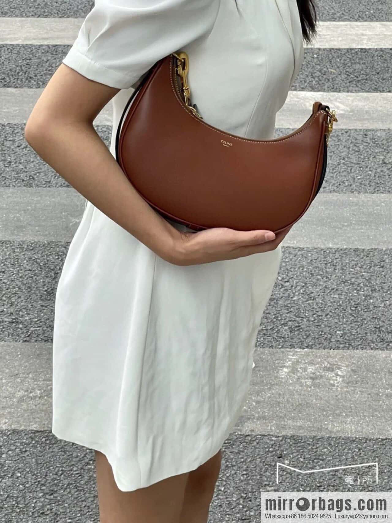 [Premium quality, all-steel hardware 】𝗖𝗘𝗟𝗜𝗡𝗘 | 𝐀𝐕𝐀 full leather armpit bag Model: 196923