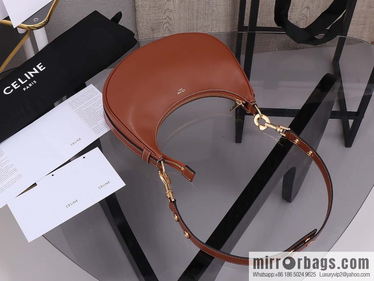 [Premium quality, all-steel hardware 】𝗖𝗘𝗟𝗜𝗡𝗘 | 𝐀𝐕𝐀 full leather armpit bag Model: 196923