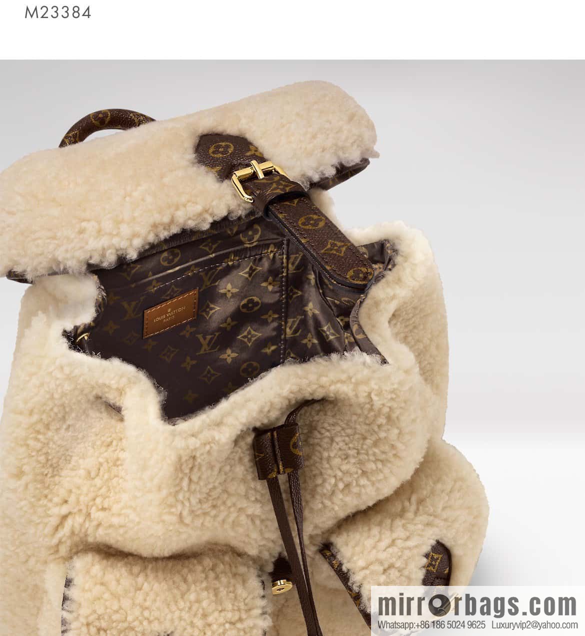 [Original order boutique] M23384 meters white, lamb wool backpack series Backpack backpack