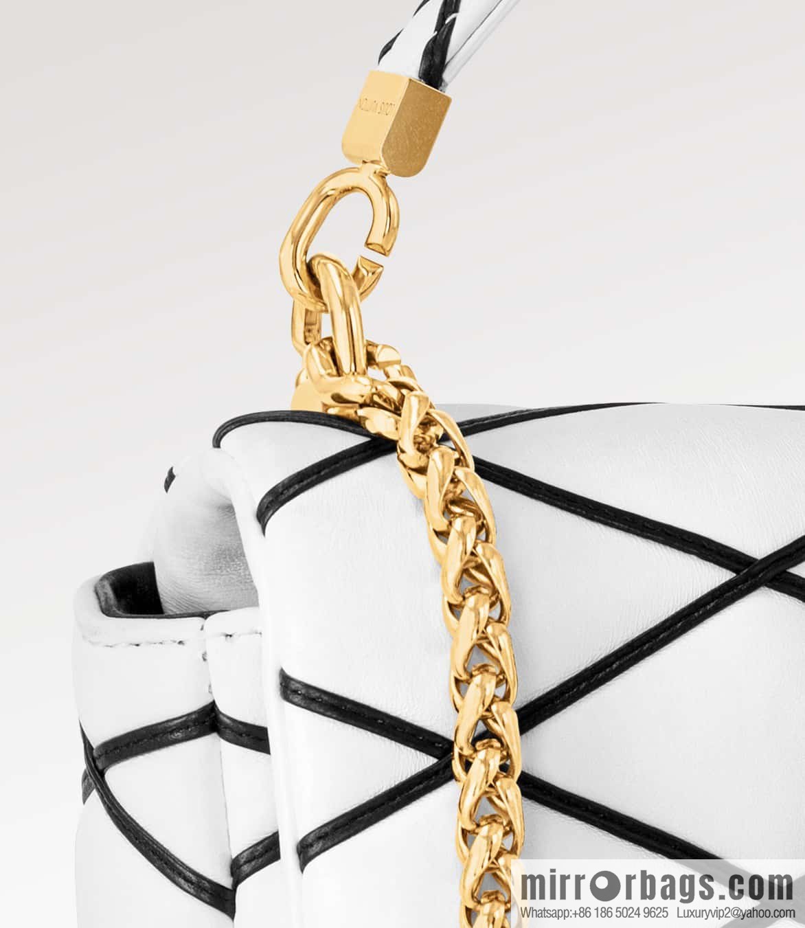 [Original order boutique] M22890 white, full leather rhombus chain bag series GO-14 Teist medium handbag M22891