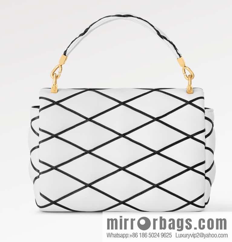 [Original order boutique] M22890 white, full leather rhombus chain bag series GO-14 Teist medium handbag M22891