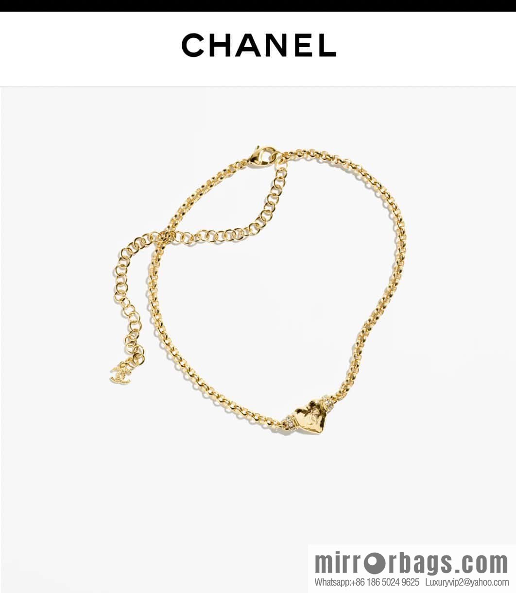 ❗️New ❗️ Chanel necklace ☀️ new ☑️ Chanel gold peach heart love necklace ☀️