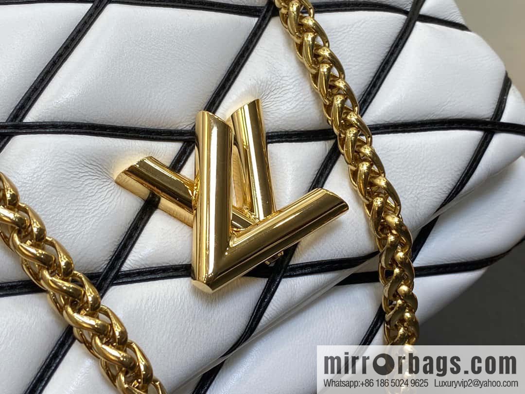 [Original order boutique] M22890 white, full leather rhombus chain bag series GO-14 Teist medium handbag M22891