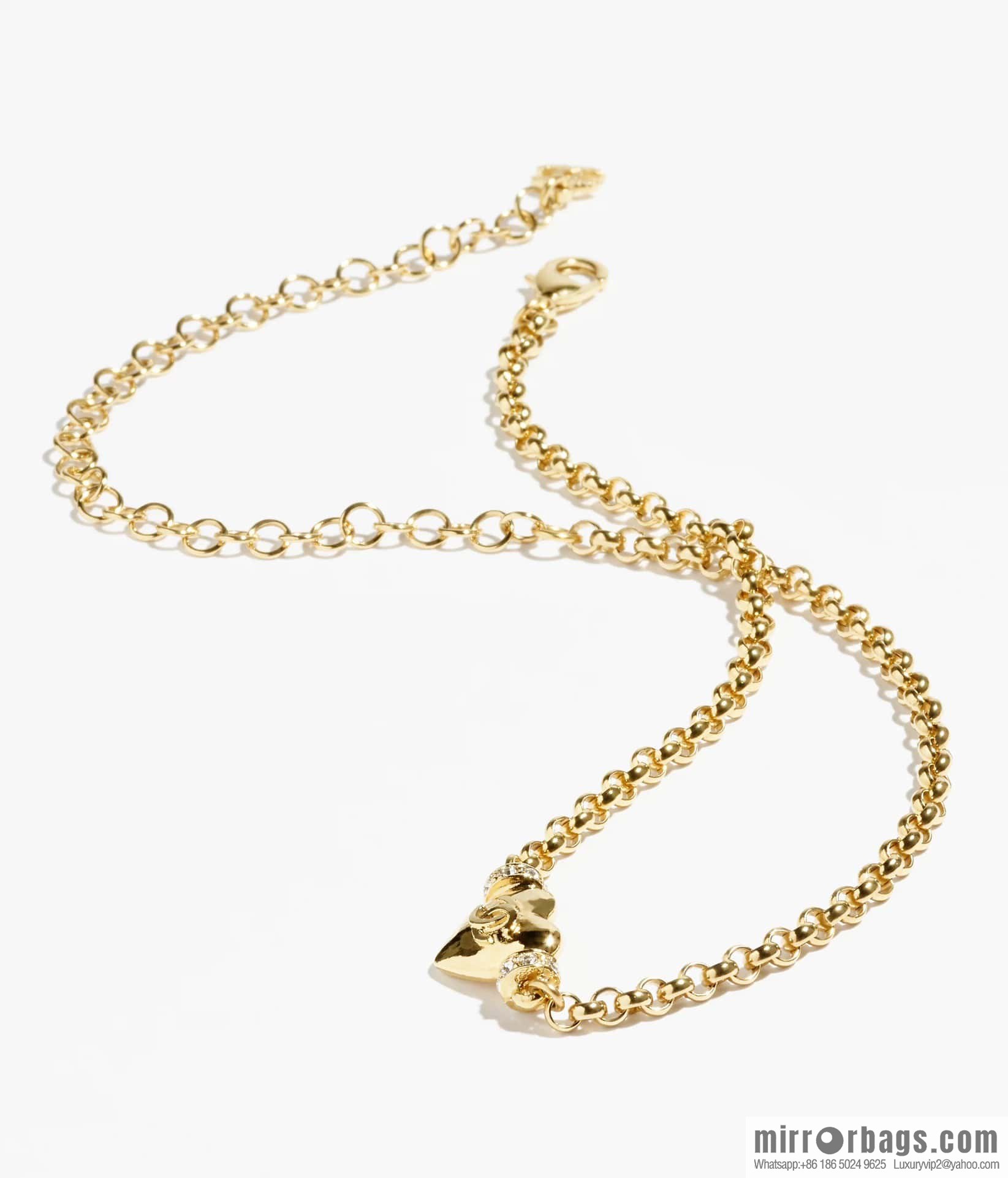❗️New ❗️ Chanel necklace ☀️ new ☑️ Chanel gold peach heart love necklace ☀️