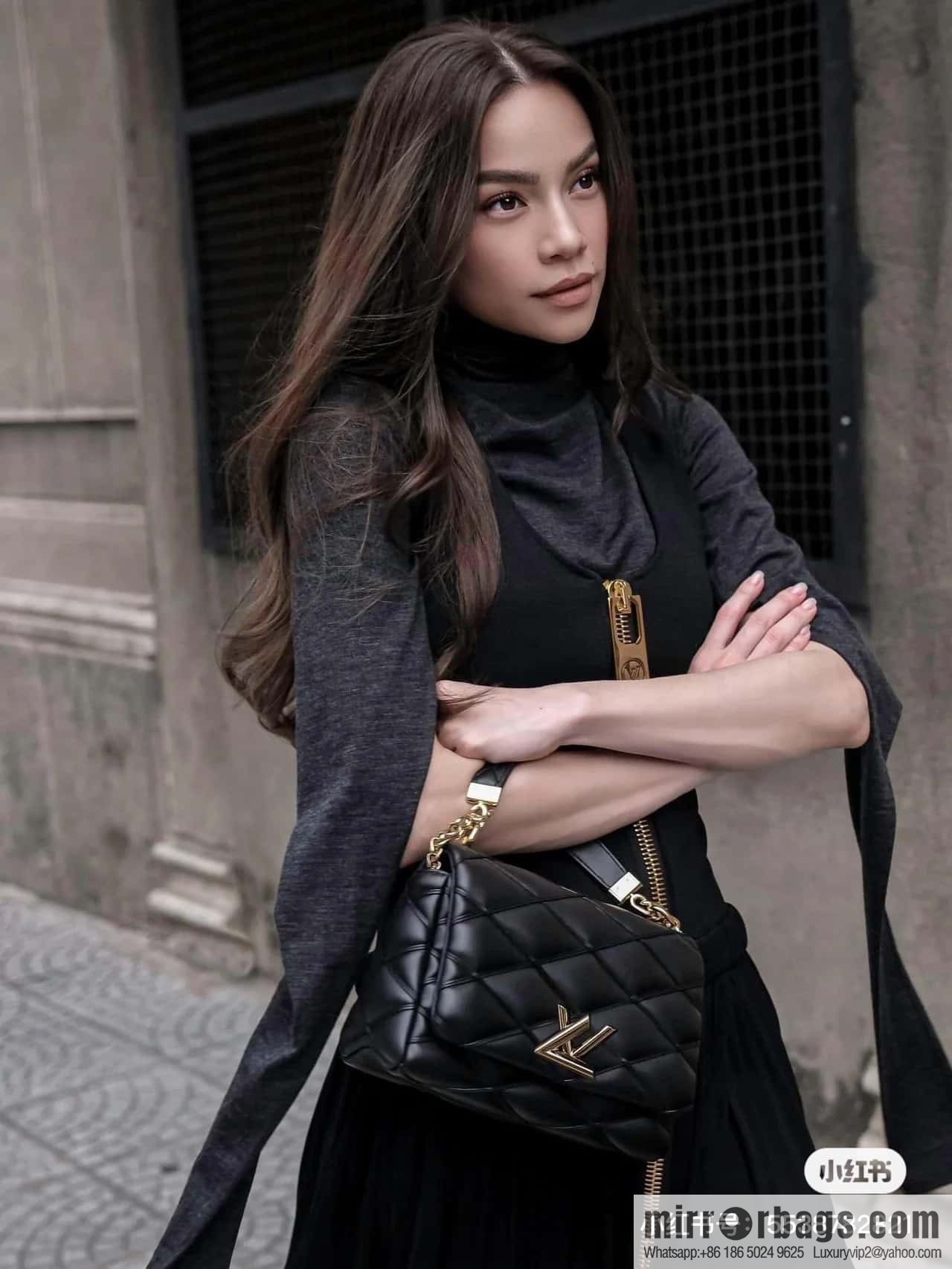 [Original order boutique] M22890 white, full leather rhombus chain bag series GO-14 Teist medium handbag M22891