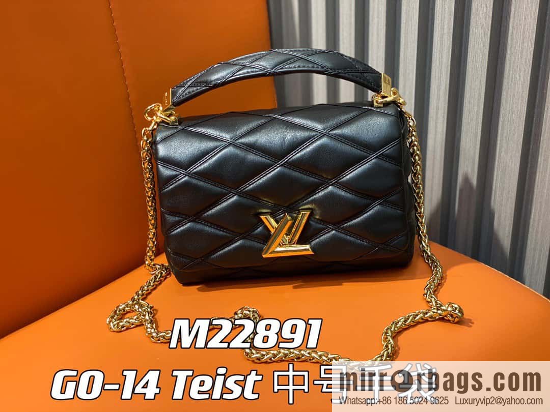 [Original order boutique] M22890 white, full leather rhombus chain bag series GO-14 Teist medium handbag M22891