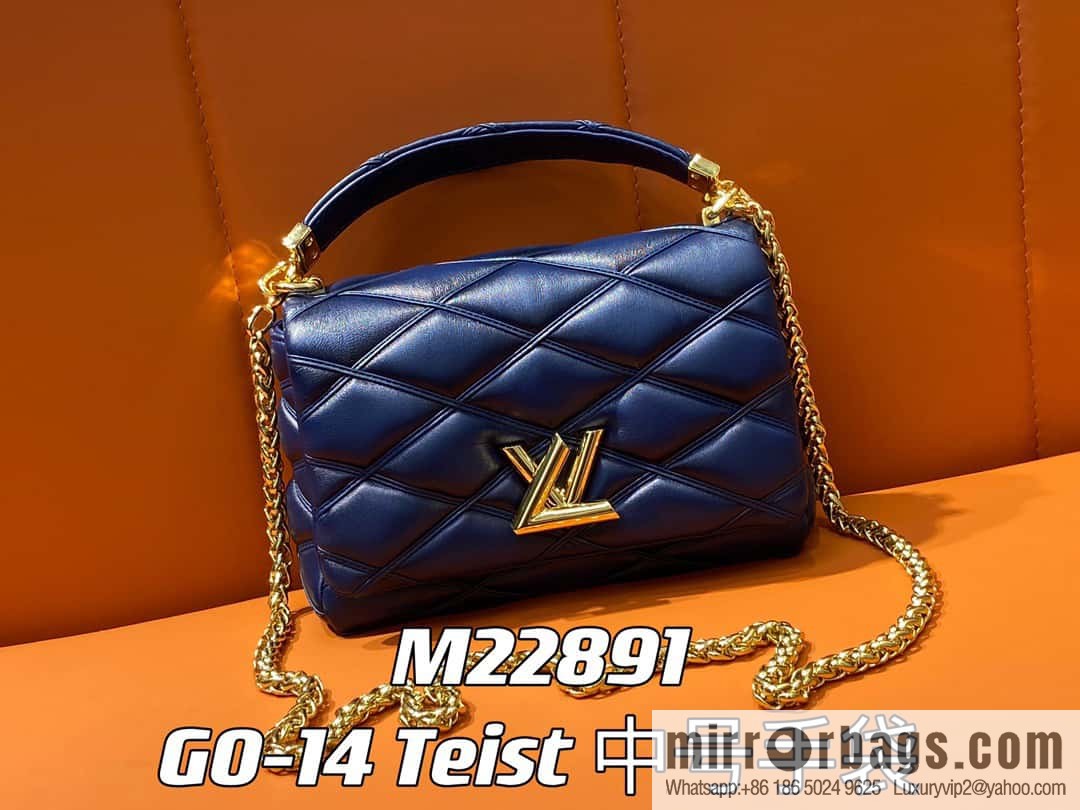 [Original order boutique] M22890 full leather rhombus chain bag series GO-14 Teist medium handbag M22891