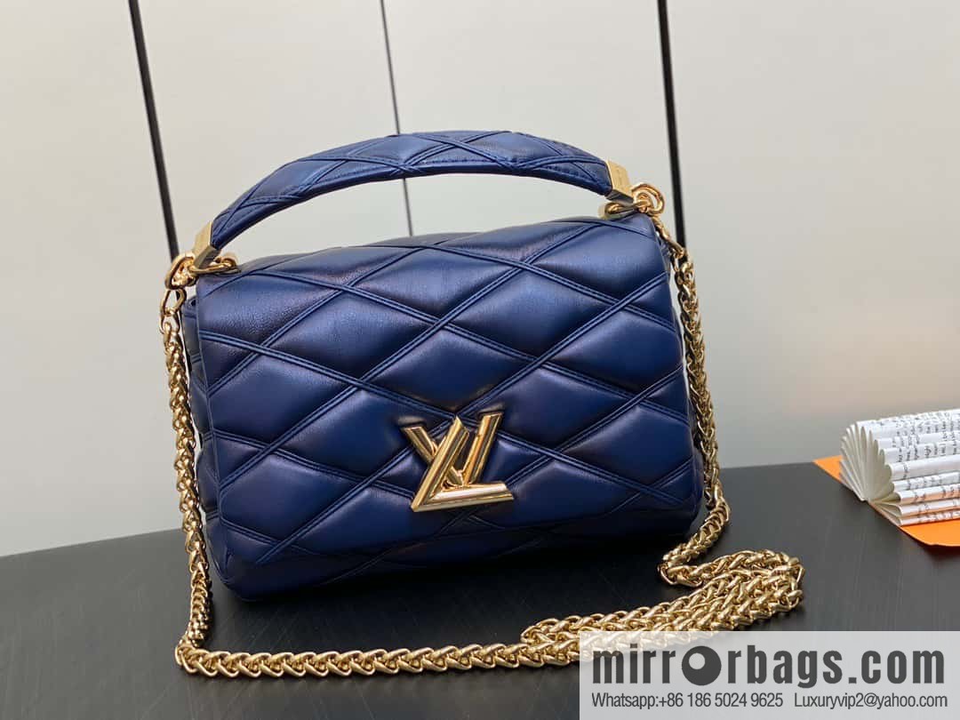 [Original order boutique] M22890 full leather rhombus chain bag series GO-14 Teist medium handbag M22891