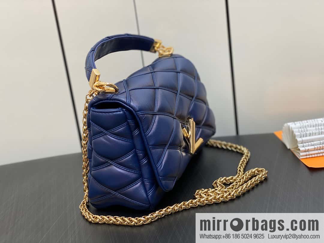 [Original order boutique] M22890 full leather rhombus chain bag series GO-14 Teist medium handbag M22891