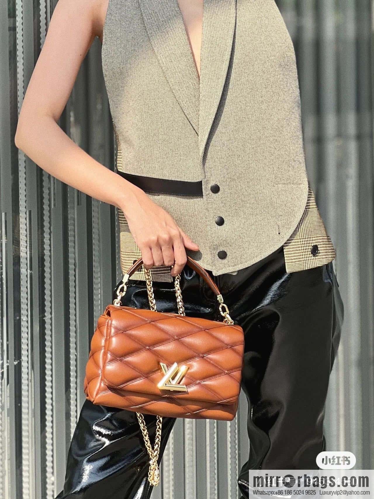 [Original order boutique] M22890 full leather rhombus chain bag series GO-14 Teist medium handbag M22891