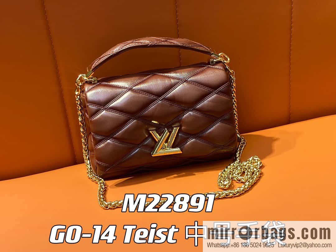 [Original order boutique] M22890 full leather rhombus chain bag series GO-14 Teist medium handbag M22891