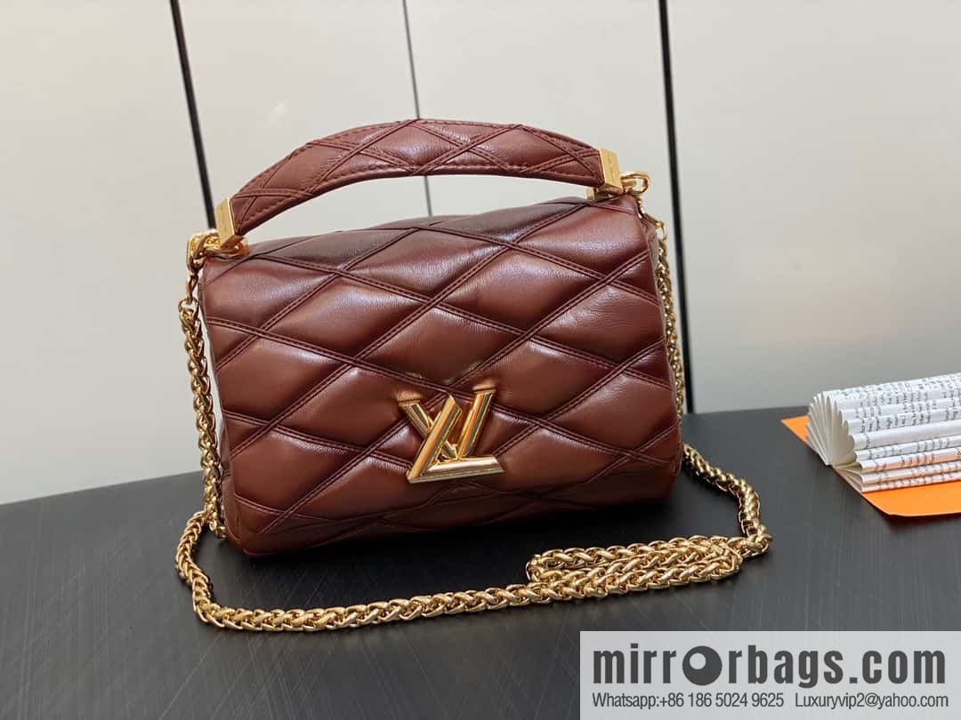 [Original order boutique] M22890 full leather rhombus chain bag series GO-14 Teist medium handbag M22891
