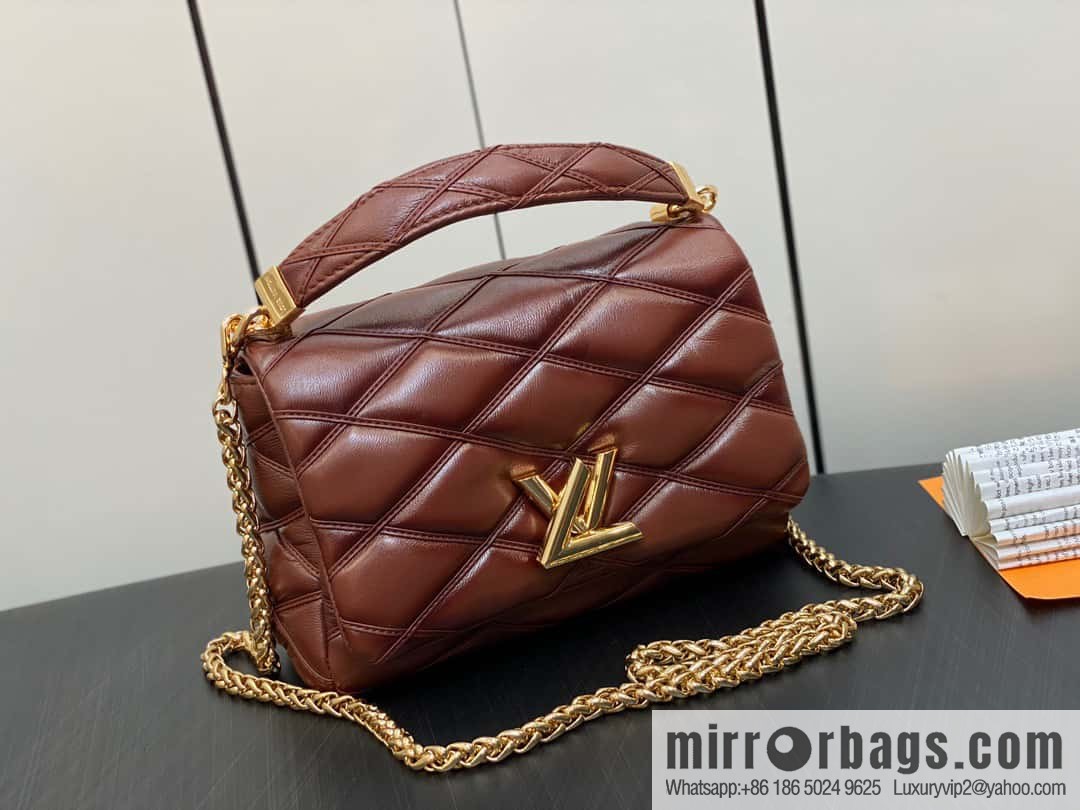 [Original order boutique] M22890 full leather rhombus chain bag series GO-14 Teist medium handbag M22891
