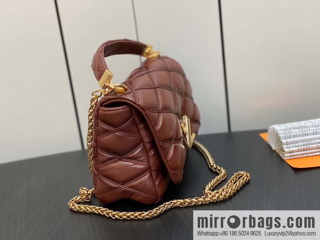 [Original order boutique] M22890 full leather rhombus chain bag series GO-14 Teist medium handbag M22891