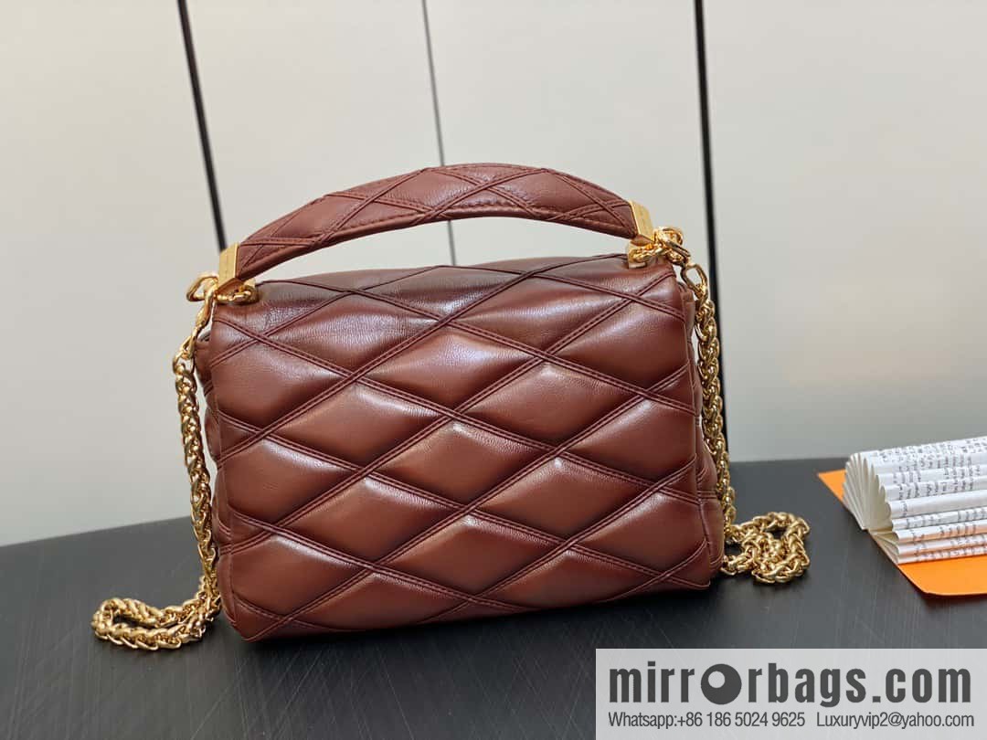 [Original order boutique] M22890 full leather rhombus chain bag series GO-14 Teist medium handbag M22891