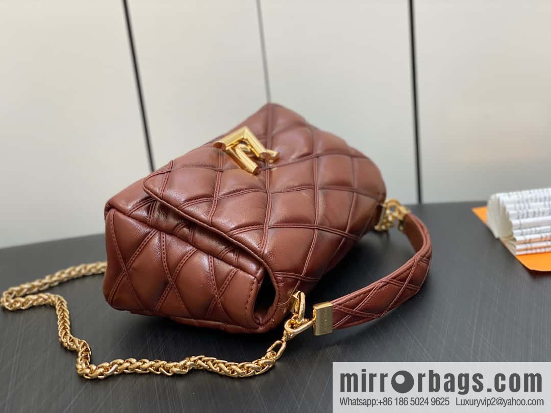 [Original order boutique] M22890 full leather rhombus chain bag series GO-14 Teist medium handbag M22891