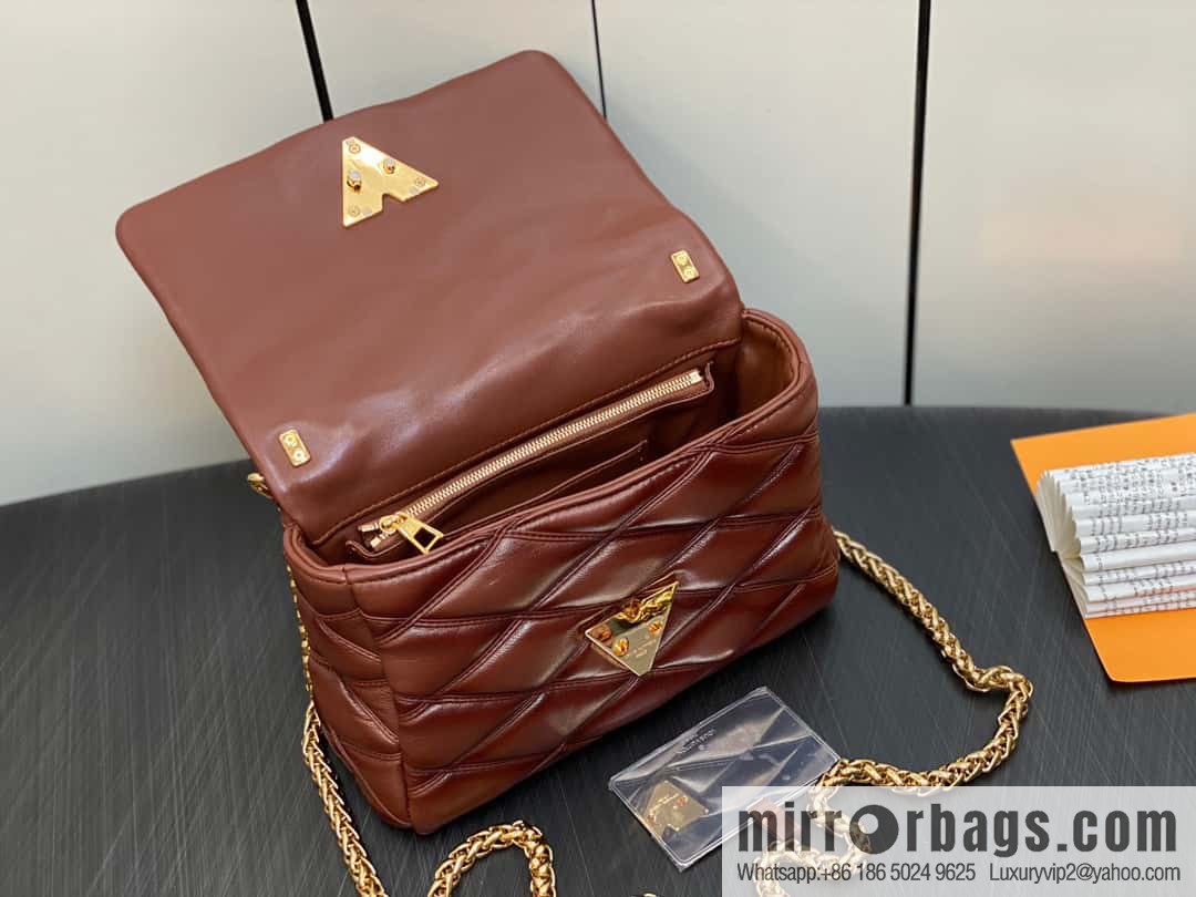 [Original order boutique] M22890 full leather rhombus chain bag series GO-14 Teist medium handbag M22891