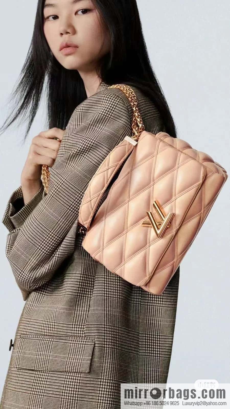 [Original order boutique] M22890 full leather rhombus chain bag series GO-14 Teist medium handbag M22891