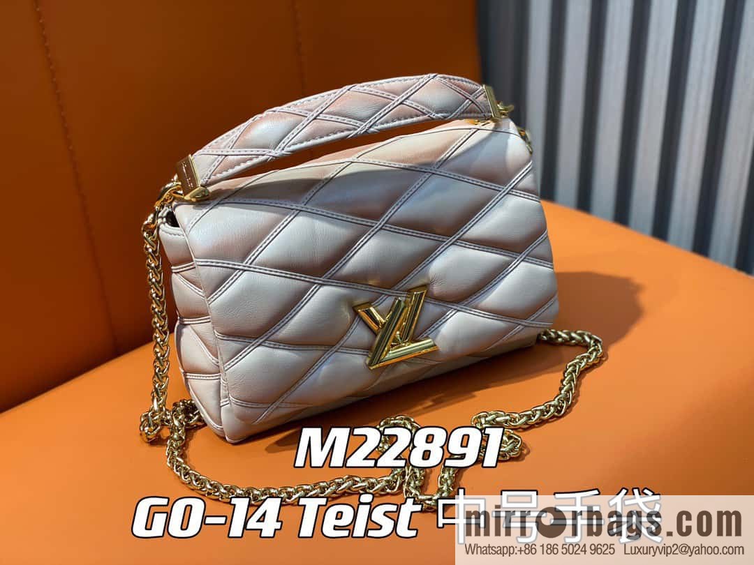 [Original order boutique] M22890 full leather rhombus chain bag series GO-14 Teist medium handbag M22891