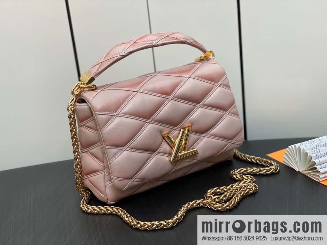 [Original order boutique] M22890 full leather rhombus chain bag series GO-14 Teist medium handbag M22891